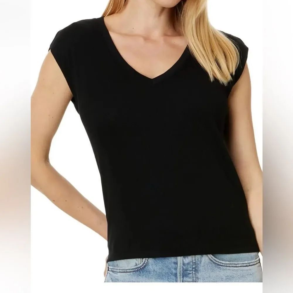 Michael Stars Tati V-neck power shoulder top, NWT